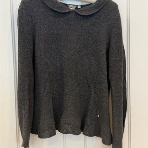 Source Unknown Charcoal Sweater with Peter Pan Collar